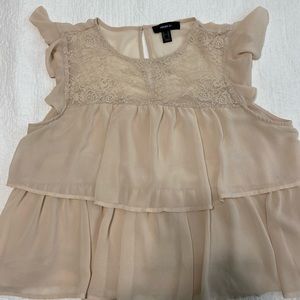 Light cream ruffle blouse